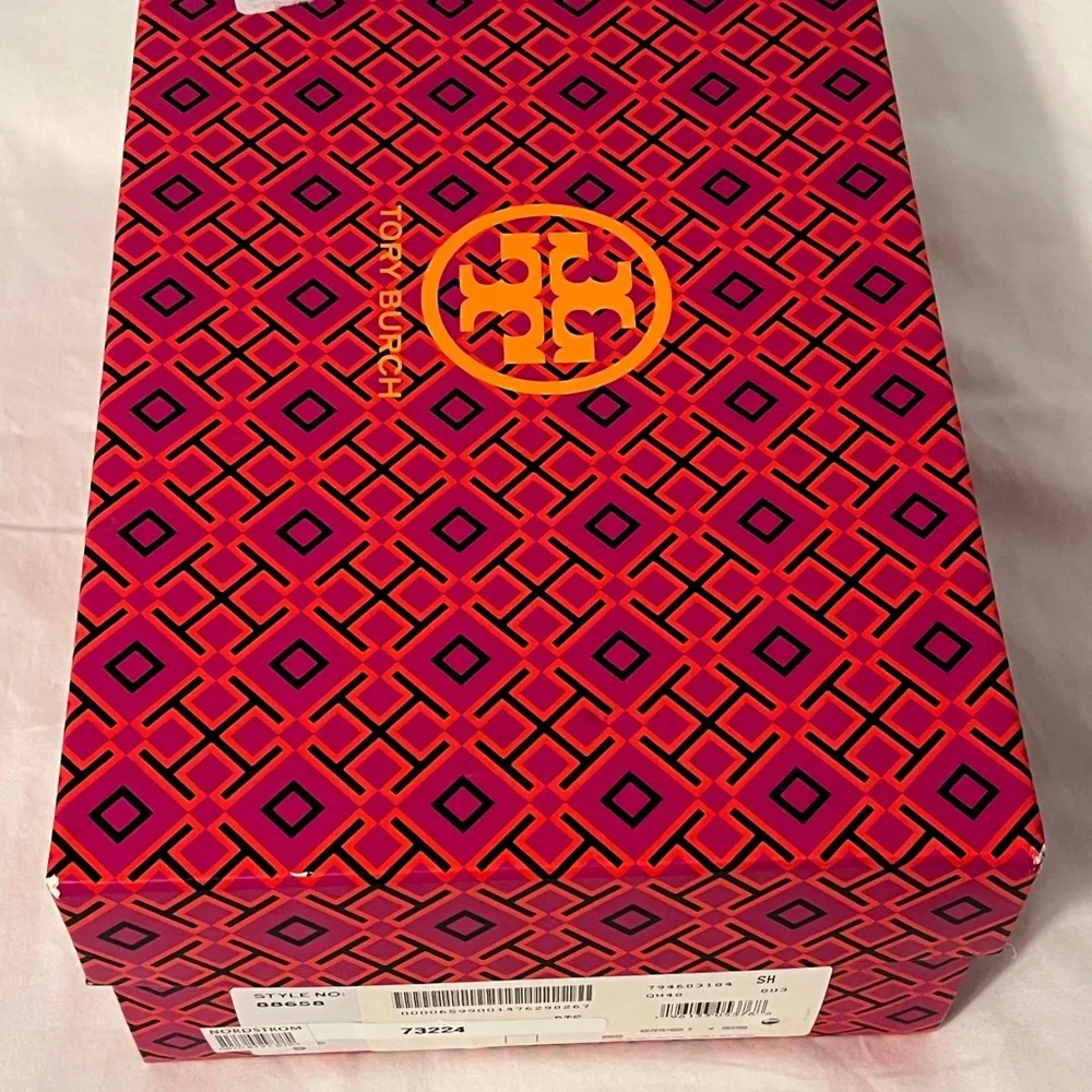 Tory Burch Burgundy Logo Espadrille Slip-On